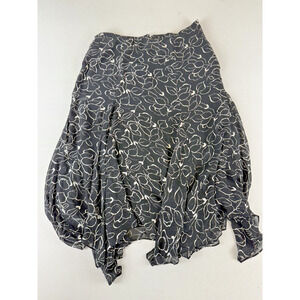 VTG Chaps 14 Skirt Flowy zip Waist Fairy Isle Asymmetrical Y2K Flowy‎
